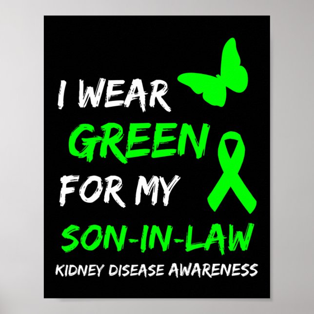 Poster Doença Renal Eu Visto Verde Para Minha Ribeira (Frente)