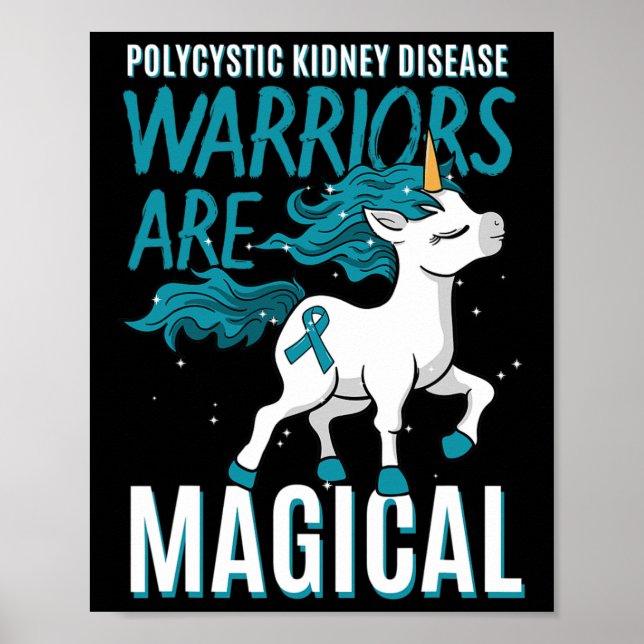 Poster Doença Renal Policial Pckd Pkd Unicorn Awarene (Frente)