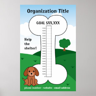 Pôster Dog Cause Fundraising Thermometer