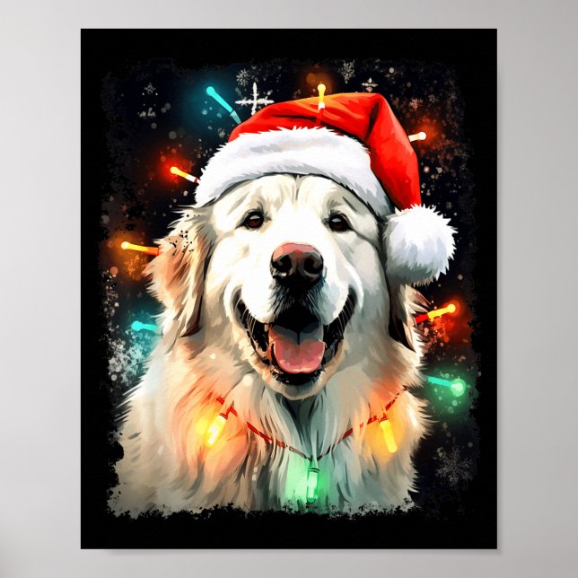 Poster Dog Great Pyrenees Christmas  (Frente)