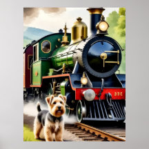Dog Greeting steam train