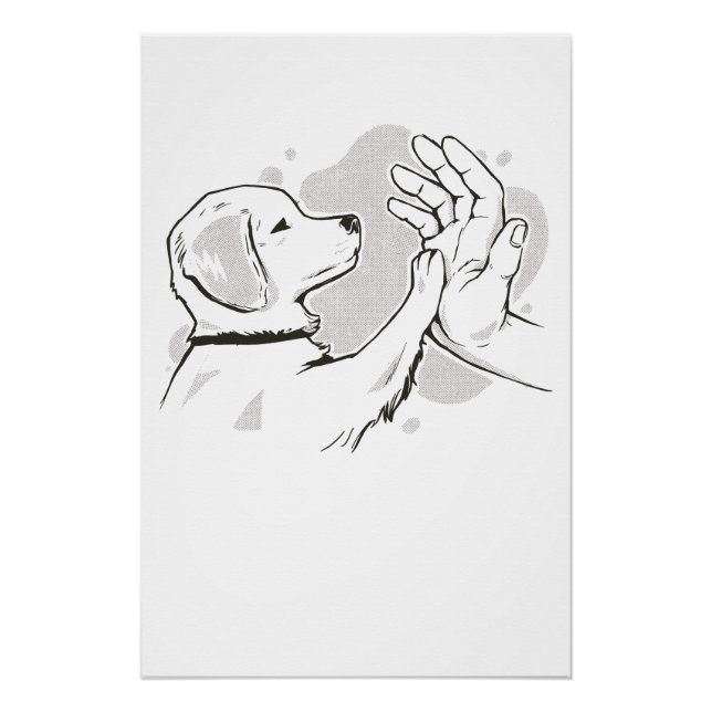 Pôster Dog high five (Frente)
