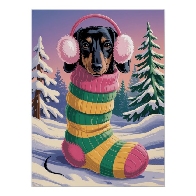 Pôster Dog in snow (Frente)