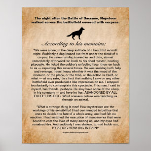 Poster Dog Inspires Napoleon After the Battle of Bassano