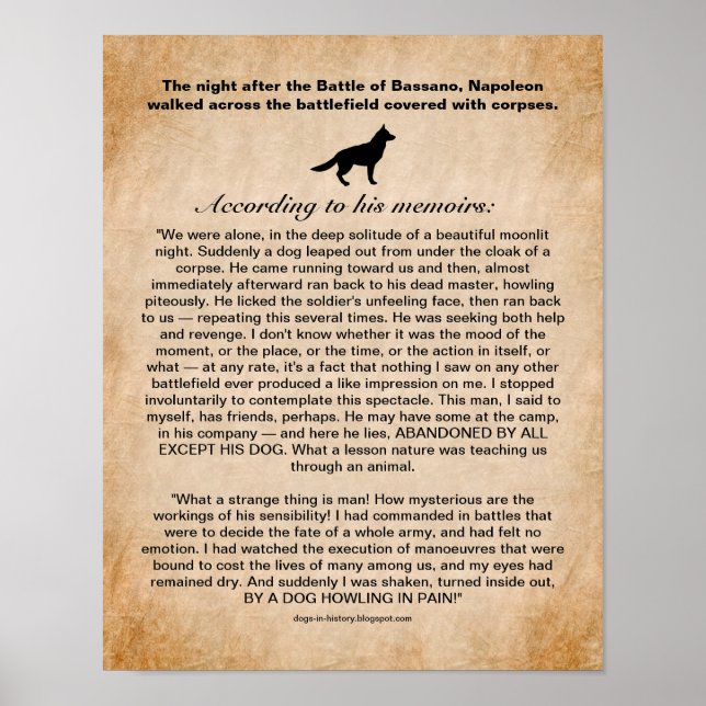Poster Dog Inspires Napoleon After the Battle of Bassano (Frente)