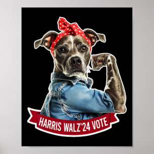 Poster Dog Lady Kamala Harris Tim Walz Votação