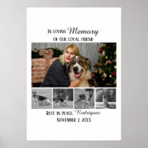 Dog Memorial 5 Photo Collage Pet Tribute