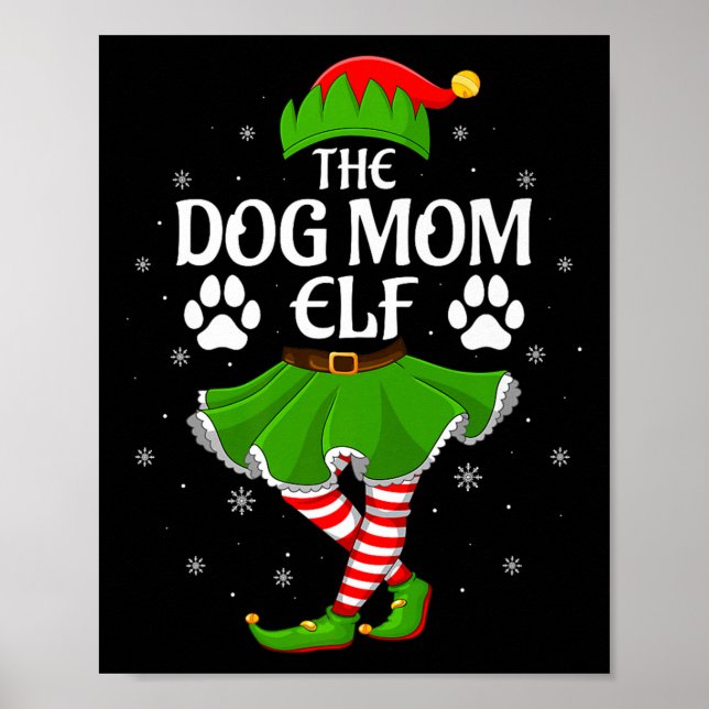 Poster Dog Mom Elf Christmas Family Girls Women Elf Squad (Frente)