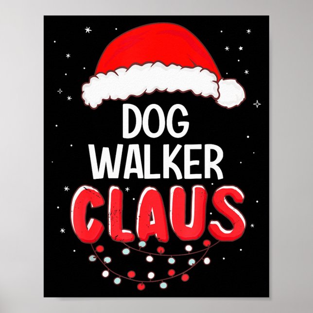 Poster Dog Walker Santa Claus Christmas Matching Costume  (Frente)