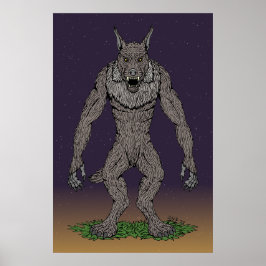 Poster Dogman Cryptid ou Werewolf