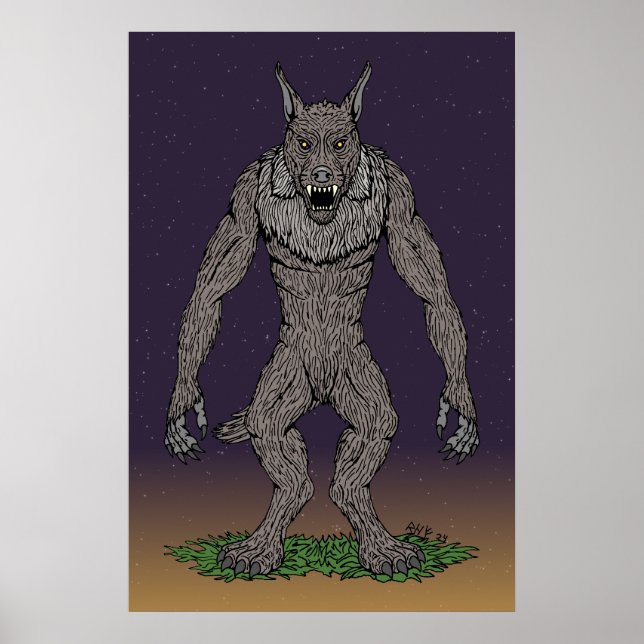 Poster Dogman Cryptid ou Werewolf (Frente)