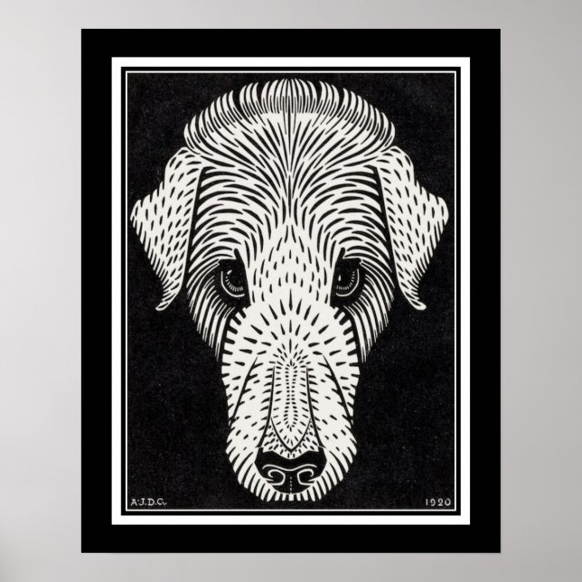 Poster "Dogs Head", cerca de 1920, por Julie de Graag (Frente)