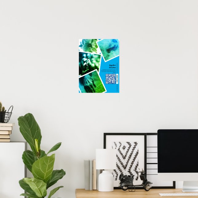 Poster Dogue Alemão azul verde moderno Promocional da Ken (Escritório em casa)