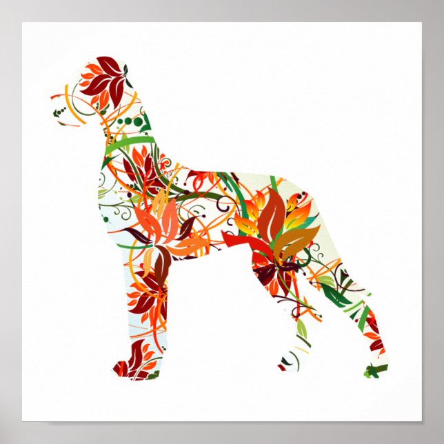 Pôster Dogue Alemão de Outono (Frente)