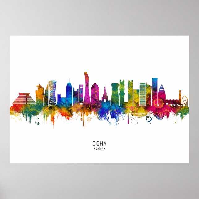 Poster Doha Qatar Skyline (Frente)