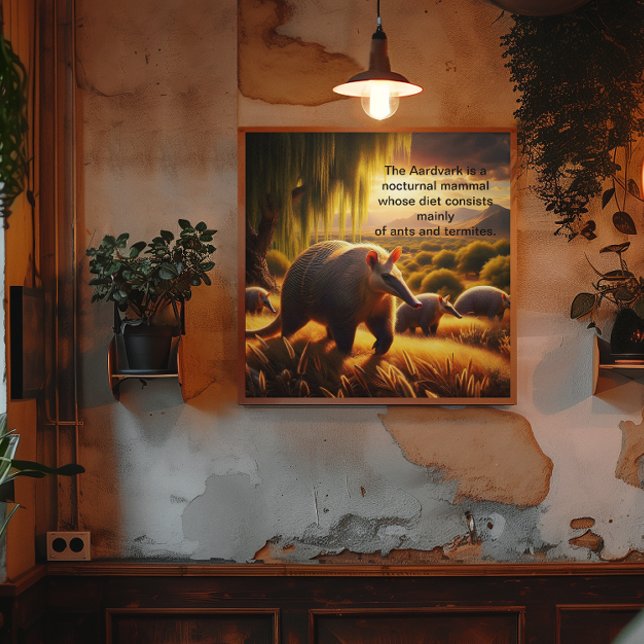 Poster Dois Aardvark Tender Anteater Amor Materno (Criador carregado)