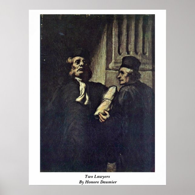 Poster Dois Advogados, Por Honore Daumier (Frente)
