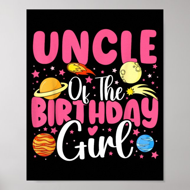 Poster Dois ao tio da lua aniversariante astronauta (Frente)
