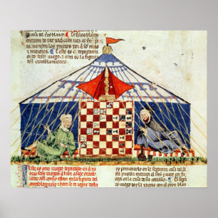 Poster Dois árabes jogando xadrez numa tenda