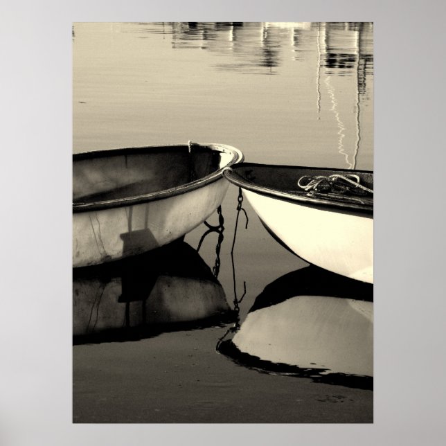 Poster Dois barcos à deriva na costa da Nova Inglaterra (Frente)