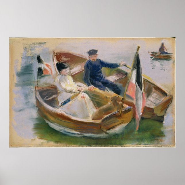 Poster Dois Barcos com Bandeiras, Wannsee, 1910 (Frente)
