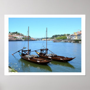 Pôster Dois barcos no rio Douro, Porto