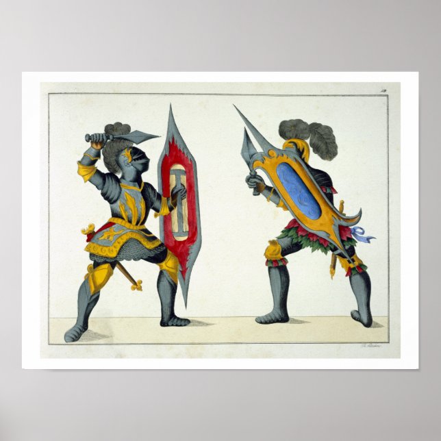 Pôster Dois cavaleiros lutando, prato de "Uma História do (Frente)