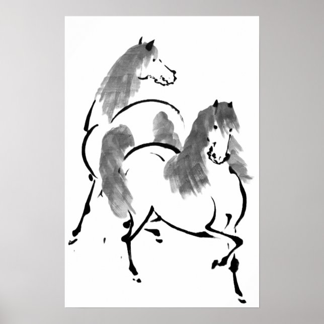 Poster Dois Cavalos de Pintura (Frente)