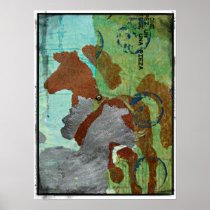Poster Dois Cavalos Mídia Misturada