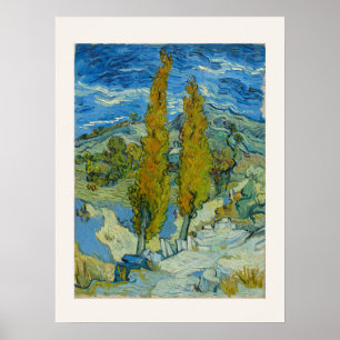 Poster Dois Choupos por Van Gogh - Paisagem da Provença