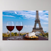 Dois copos de vinho no café em Paris