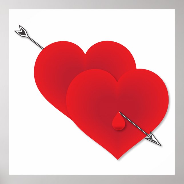 Pôster Dois corações vermelhos (Frente)