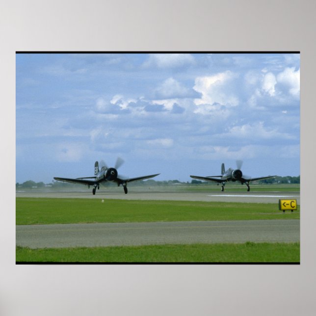 Poster Dois Corsairs F4U Landing_WWII Landing (Frente)
