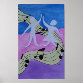 Poster Dois Dançarinos Dançam para a Música