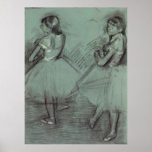 Poster Dois dançarinos por Edgar Degas, arte do balé do