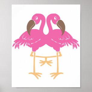 Pôster Dois flamingos dançantes