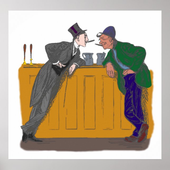 Poster dois fumadores de cigarro two cigar smokers (Frente)