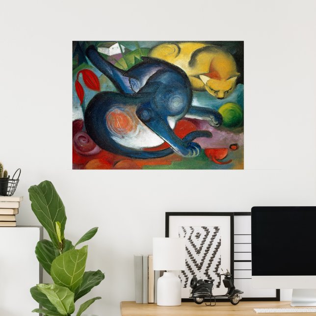 Poster Dois gatos (Escritório em casa)
