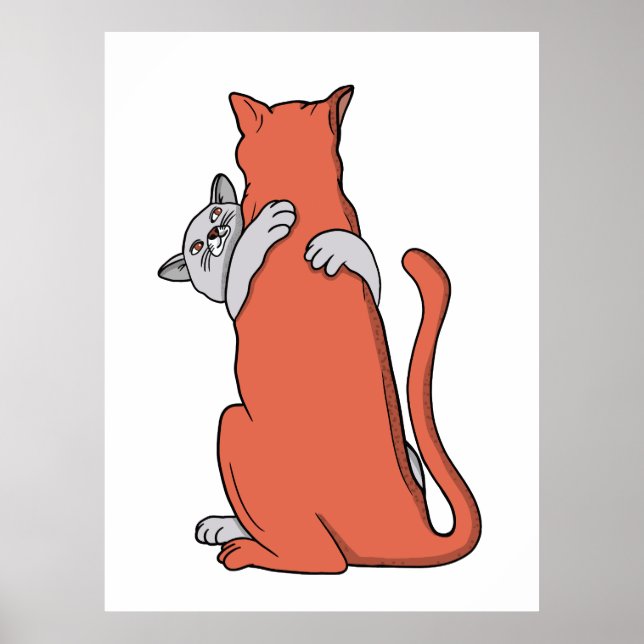 Poster Dois Gatos Embrçam a Amizade (Frente)
