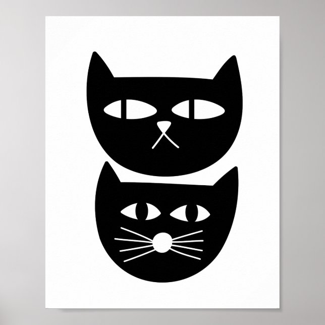 Poster Dois gatos pretos (Frente)