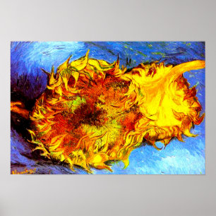 Poster Dois Girassóis Cortados Van Gogh