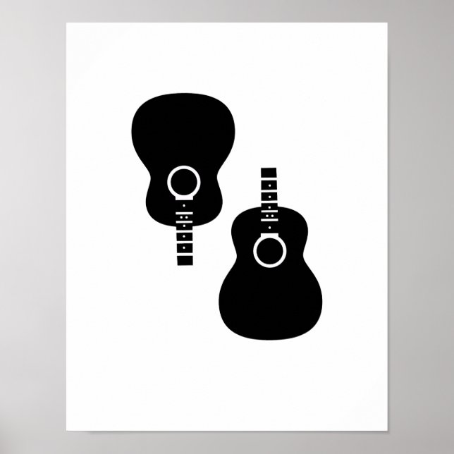 Pôster dois guitarras acústicos decor (Frente)