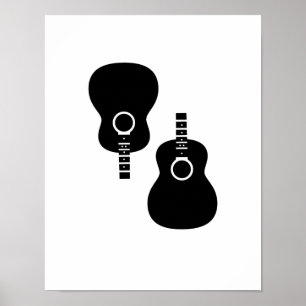 Pôster dois guitarras acústicos decoram