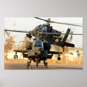 Poster Dois helicópteros AH-64 Apache