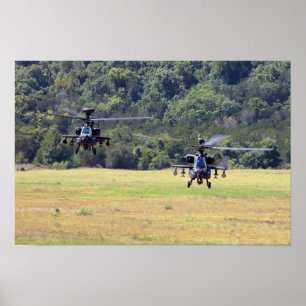 Poster Dois Helicópteros AH-64D Apache