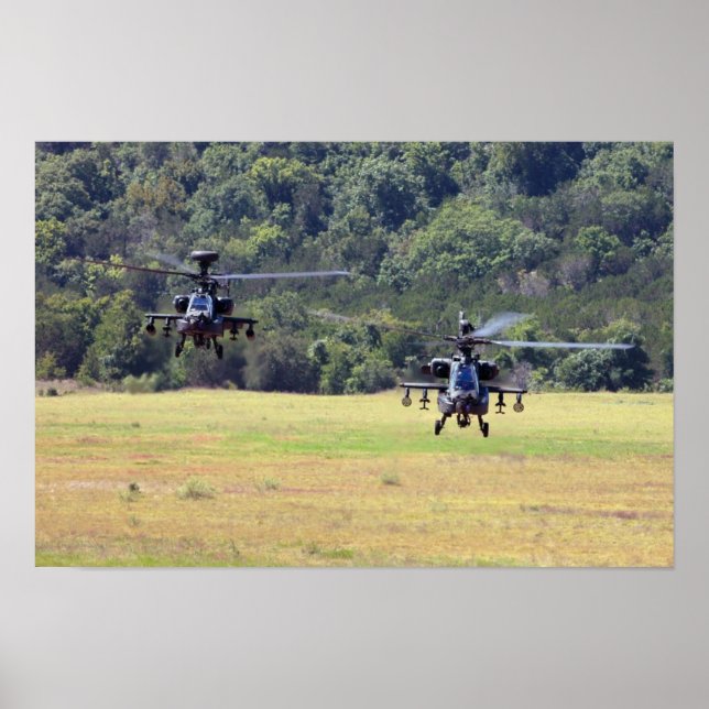Poster Dois helicópteros AH-64D Apache (Frente)