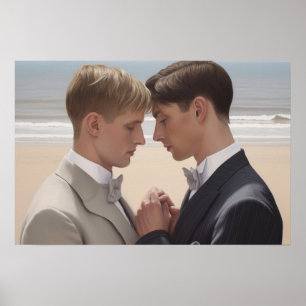 Poster Dois homens no casamento da praia