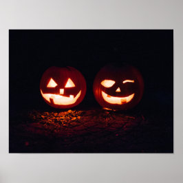 Poster Dois Jack-o-Lanternas no Halloween
