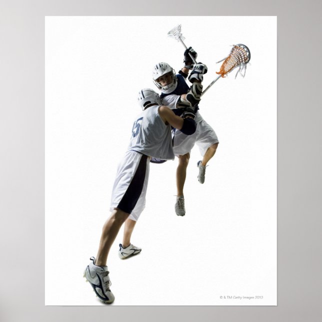 Pôster Dois jovens jogando lacrosse 2 (Frente)