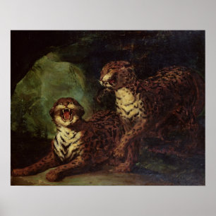 Poster Dois leopardos, C. 1820